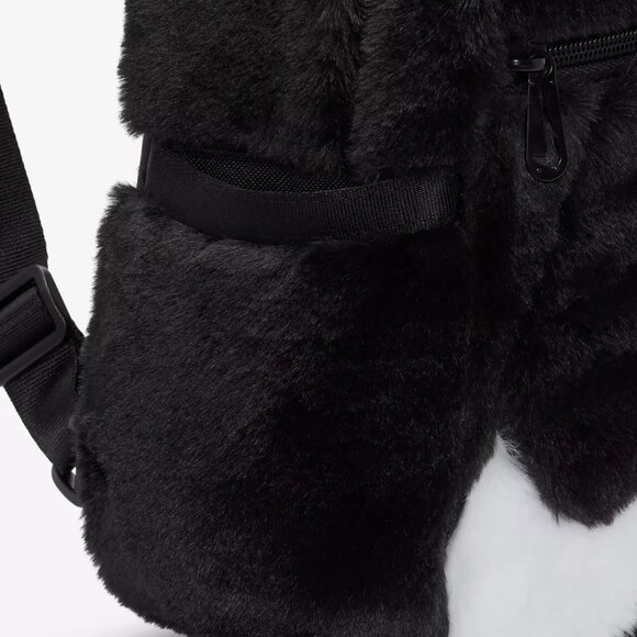 Nike Faux Fur Small (MINI) Backpack Black & White FB3049-010 NWT main image 4